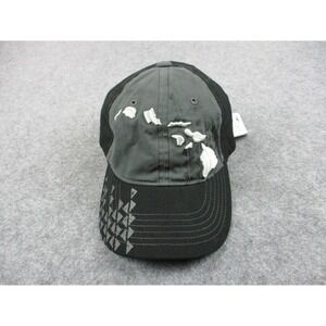 Crazy Shirts Hawaii Hat Cap Mens Strap Back Black Gray Twill Hawaiian Islands